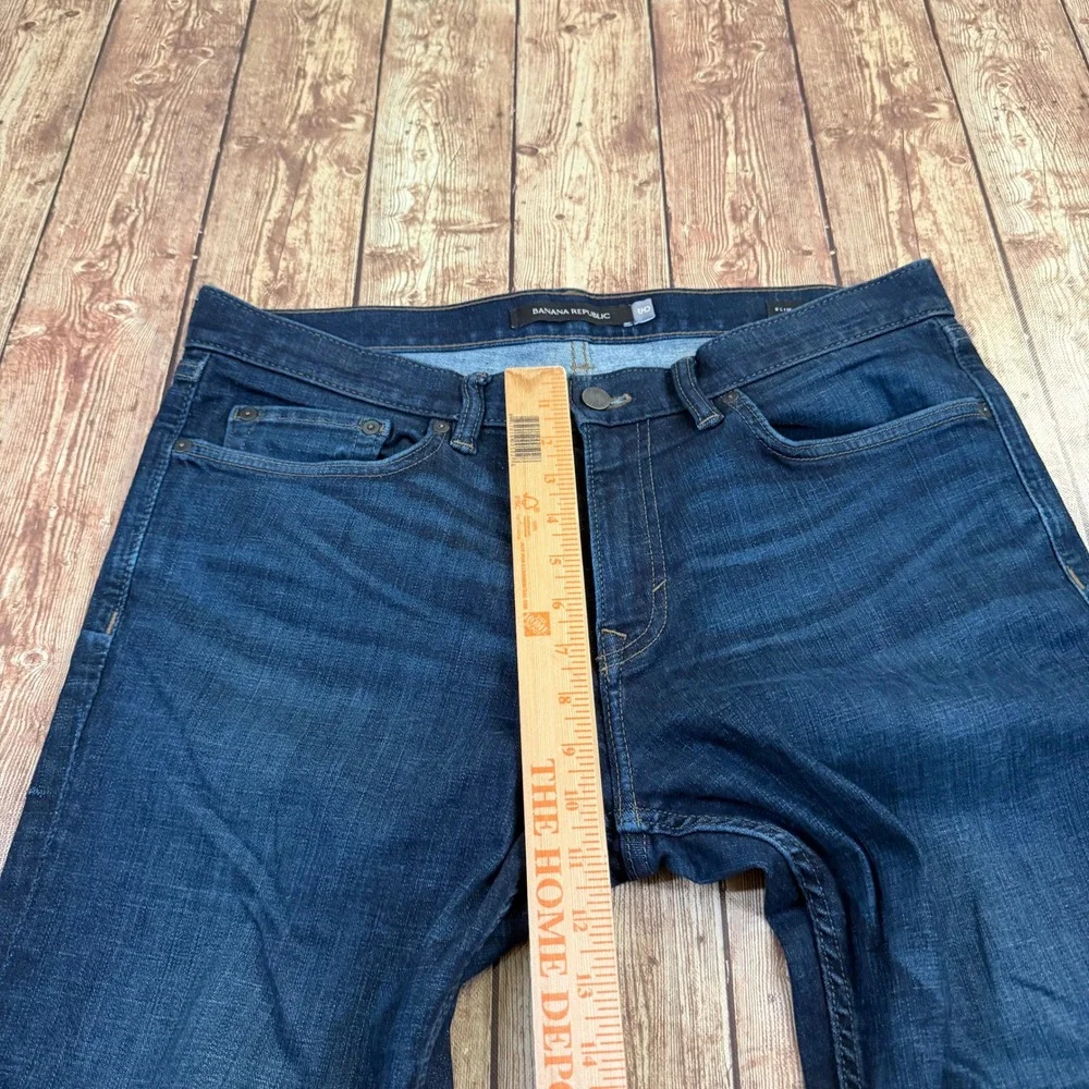 Banana Republic Slim Jeans Mens 33W x 32L Dark Indigo Stretch Denim